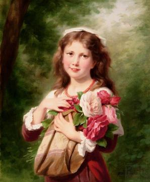 Portrait of a Young Girl Artwork by Fritz Zuber-Buhler