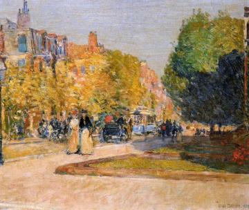 Marlborough Street, Boston Artwork by Frederick Childe Hassam