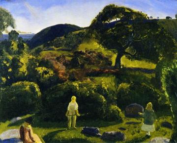 Children and Summer among the Shrubs Artwork by George Wesley Bellows