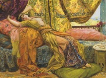 Reclining Beauty Artwork by Georges Antoine Rochegrosse