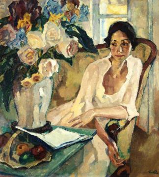 Portrait Of A Woman Artwork by Leo Putz