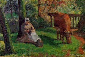 The Cowherd Artwork by Camille Pissarro