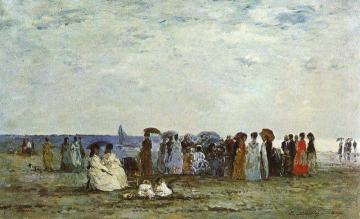 Bathers on the Beach at Trouville Artwork by Eugène-Louis Boudin