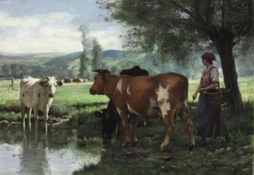 La gardeuse de vaches Artwork by Julien Dupre