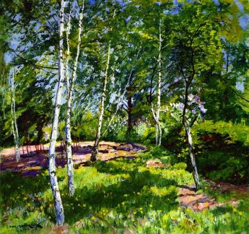 Meadow with Birch Artwork by Philipp Franck