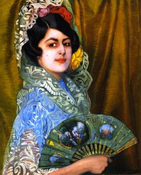 Dama Con Abanico Artwork by Ignacio Zuloaga y Zabaleta