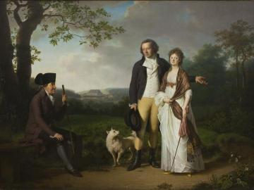 Niels Ryberg With His Son Johan Christian And His Daughter-in-law Engelke, Née Falbe Artwork by Jens Juel