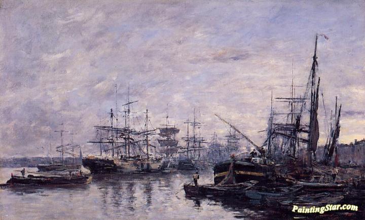 Bordeaux, the Port Artwork by Eugène-Louis Boudin