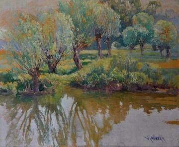 The Banks of the River Labe Artwork by Václav Radimský