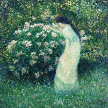 Lili Butler in Claude Monet's Garden Artwork by Theodore Earl Butler