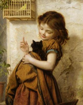 Her Favorite Pets Artwork by Sophie Anderson