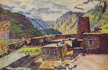 Georgia. View of the Darial Gorge Artwork by Ilya Mashkov