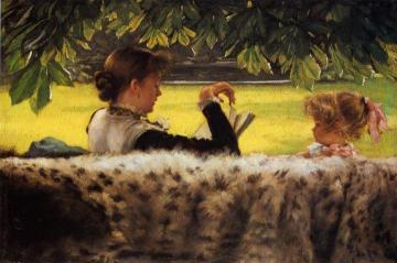Reading a Story Artwork by James Tissot