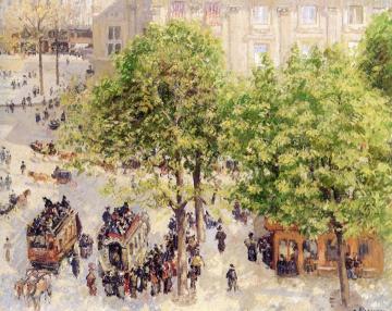Place du Theatre Francais: Spring Artwork by Camille Pissarro