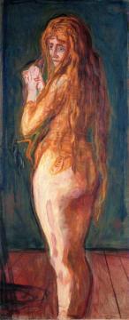 Nude with Long Red Hair Artwork by Edvard Munch