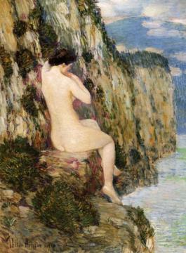Nude on the Cliffs Artwork by Frederick Childe Hassam