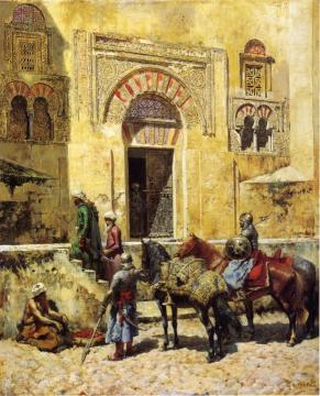 Entering the Mosque Artwork by Edwin Lord Weeks