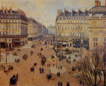 Place du Theatre Francais: Afternoon Sun in Winter Artwork by Camille Pissarro