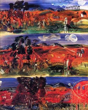 Three Landscapes with Haystacks Artwork by Raoul Dufy