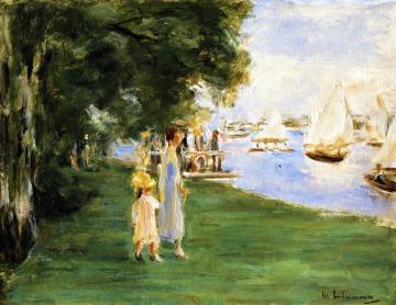 Strolling by the Wannsee Shore Artwork by Max Liebermann