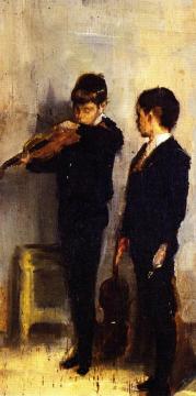 The Violin Lesson Artwork by Tom Roberts