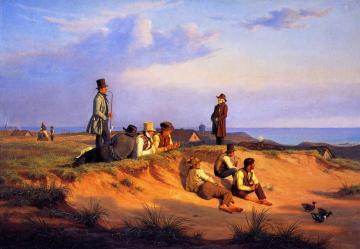 Men of Skagen on a Summer Evening in Good Weather Artwork by Martinus Rorbye