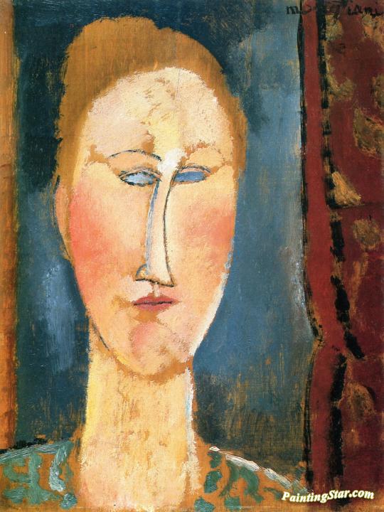 Woman's Head with Red Hair Artwork by Amedeo Modigliani