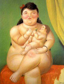 Mother And Child Artwork by Fernando Botero