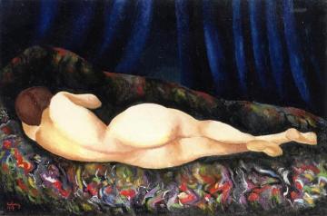 Reclining Nude from Behind Artwork by Moise Kisling