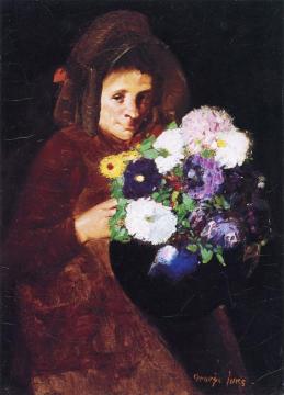 Old Flower Woman Artwork by George Benjamin Luks