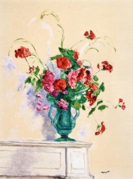 Bouquet in a Glass Vase, Algiers Artwork by Albert Marquet