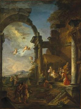Adoration of the Shepherds Artwork by Giovanni Paolo Pannini