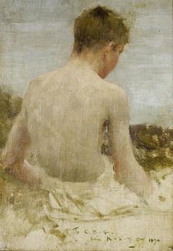 Back of a boy bather Artwork by Henry Scott Tuke