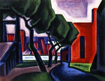 Approach of Night (Hoboken) Artwork by Oscar Bluemner