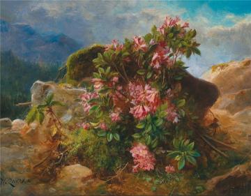 Alpine Flowers Artwork by Hans Zatzka