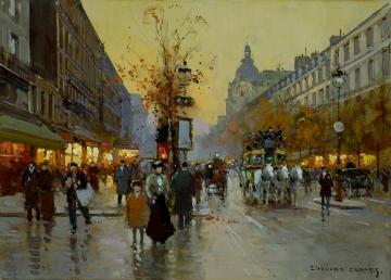 Les Grands Boulevards Artwork by Edouard Léon Cortes