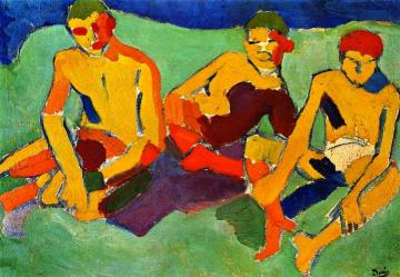 Three Figures Seated On The Grass Artwork by Andre Derain