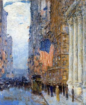 Flags on the Waldorf Artwork by Frederick Childe Hassam