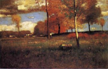 Near the Village, October Artwork by George Inness