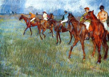 Jockeys in the Rain Artwork by Edgar Degas