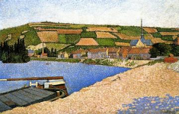 Hillside from Downstream, Les Andelys Artwork by Paul Signac