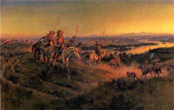 The Salute of the Robe Trade Artwork by Charles Marion Russell