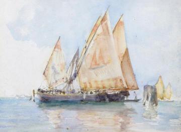 Venetian Sails Artwork by Henry Scott Tuke