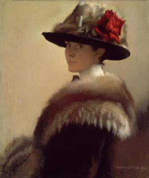 Woman In A Fur Hat Artwork by Gretchen Rogers