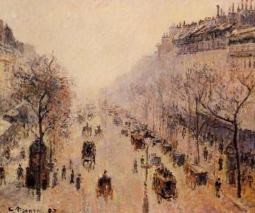 Boulevard Montmartre: Morning, Sunlight and Mist Artwork by Camille Pissarro