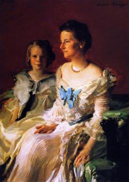 Mrs. Theodore Roosevelt and Daughter Ethel Artwork by Cecilia Beaux
