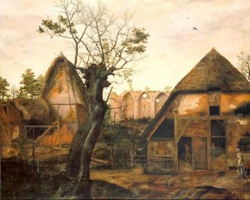 Landscape with Farm Artwork by Cornelis van Dalem