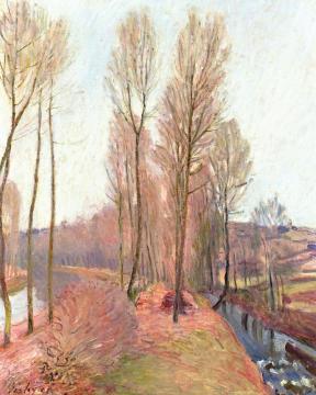 The Orvanne And The Canal Du Loing In Winter Artwork by Alfred Sisley