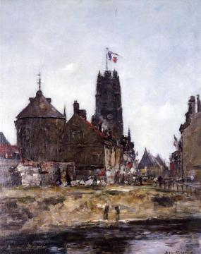 Dunkirk, Festival Day Artwork by Eugène-Louis Boudin