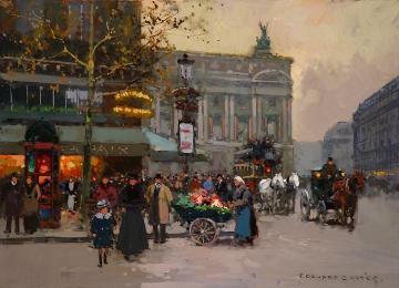 Cafe De La Paix Artwork by Edouard Léon Cortes
